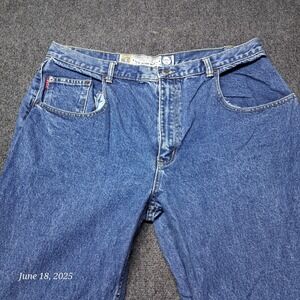 Vintage Bugle Boy Loose‎ Fit Gold Crest Jeans Men Size 38x34 Blue Y2K
